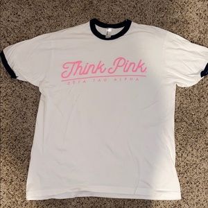 Think Pink Zeta Tau Alpha t-shirt